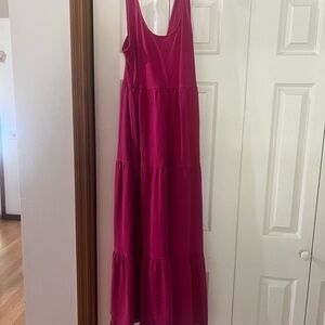 Crown & Ivy Pink Tiered Maxi Sundress